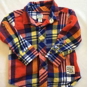 OLD NAVY BUTTON DOWN BOYS FLANNEL SHIRT 2T